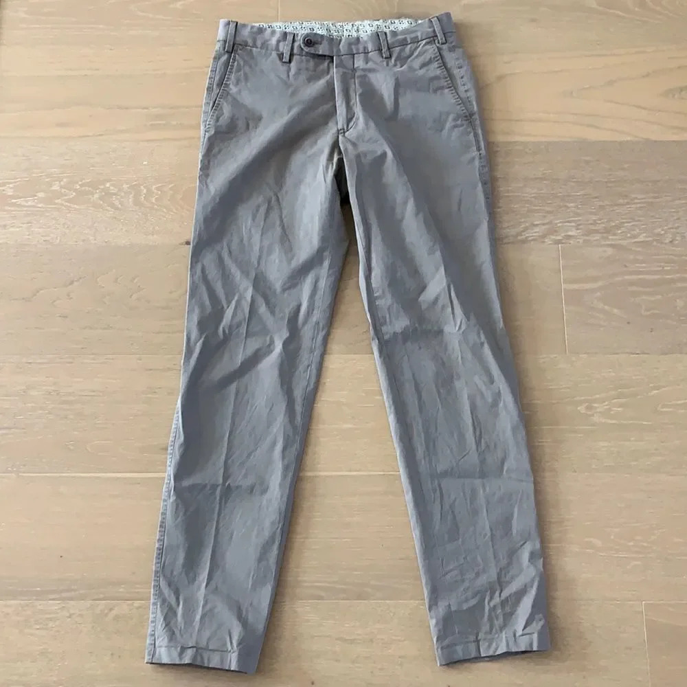 Suitsupply Gray Pants Trousers Business Professional Office Career Khakis Cotton
